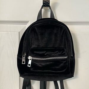 Madden Girl Mini Black Velvet Backpack